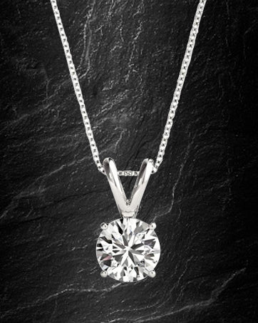 Diamond Solitaire Pendant Necklace
