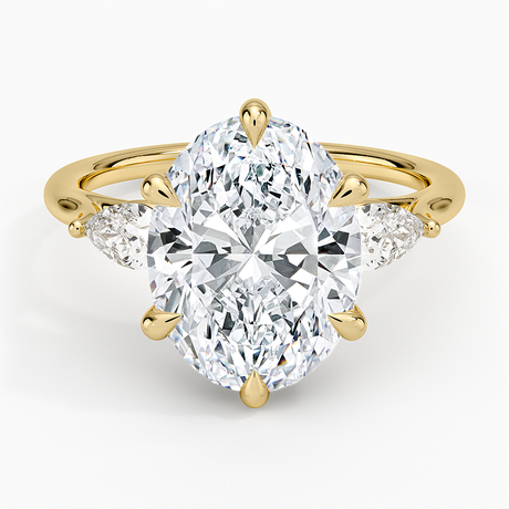 Luxe Delilah Three Stone Pear Diamond Ring