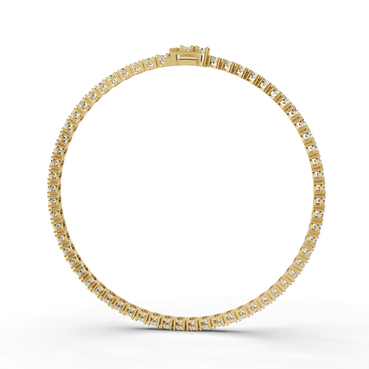 W Lab Grown Diamond Straight-Line Tennis Bracelet in 14K Yellow Gold
