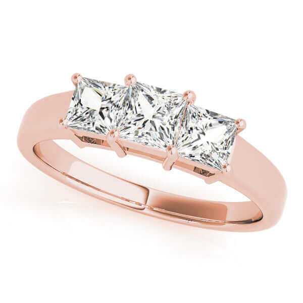 3 Stone Princess Diamond Ring