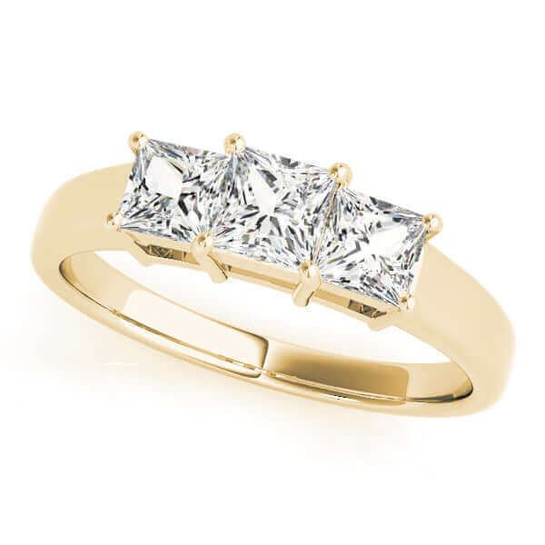 3 Stone Princess Diamond Ring