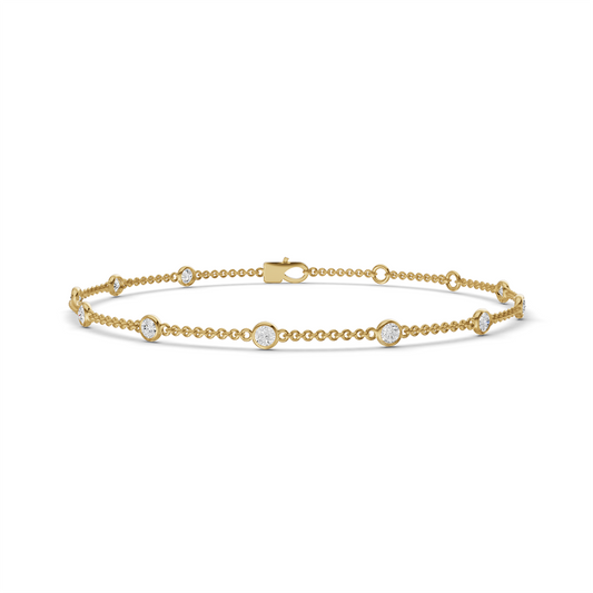 Round Diamond Station Bracelet