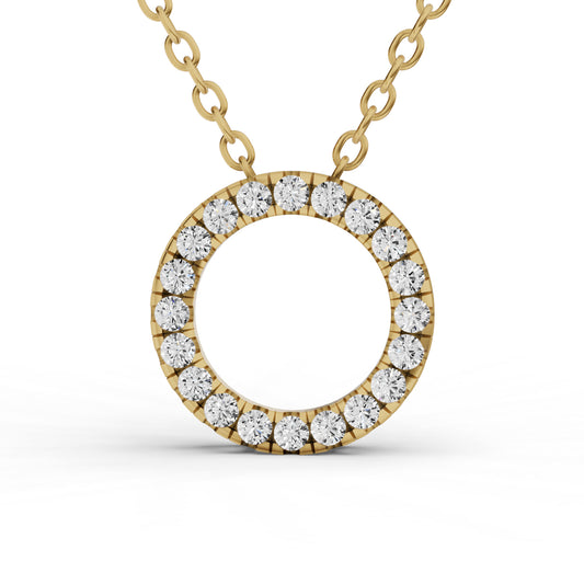 W Lab Grown Diamond Basic Circle Pendant