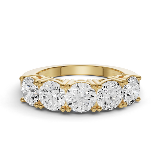 LG RD Five Stone Rings - Flat Shank Settings