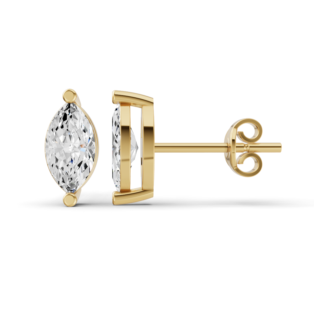W Lab Grown Marquise Shape Diamond Solitaire Earrings with Prong Setting