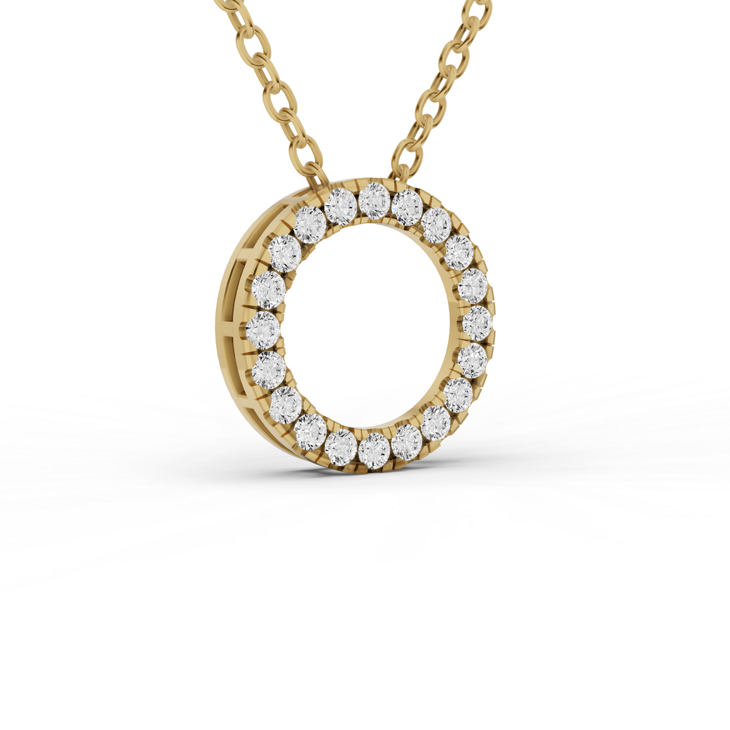 W Lab Grown Diamond Basic Circle Pendant