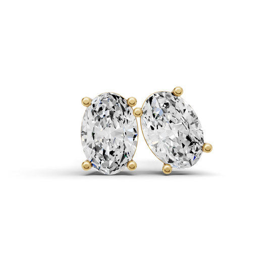 W Lab Grown Oval Shape Diamond Solitaire Earrings with Prong Setting