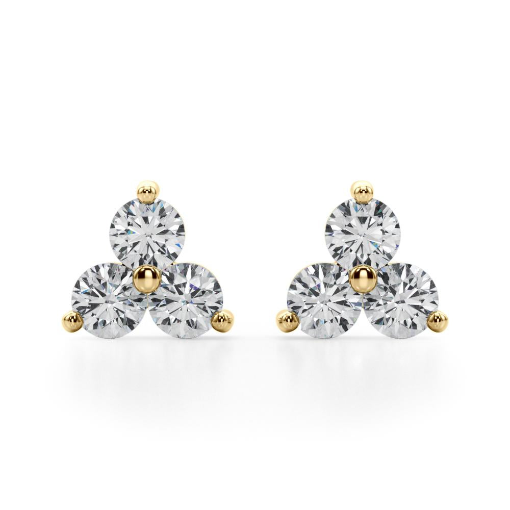 1 ct. tw. Lab Diamond 3-Stone Studs