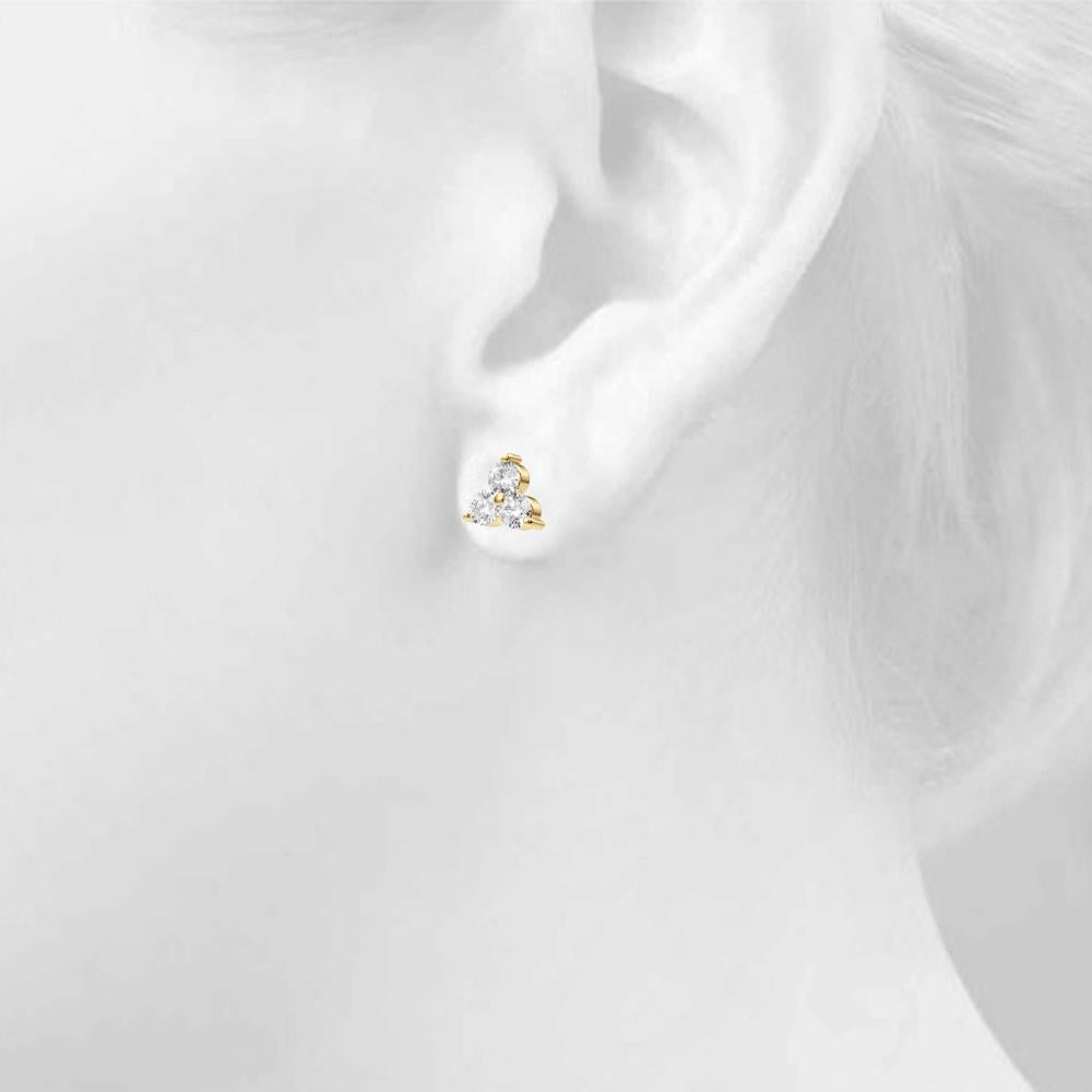 1 ct. tw. Lab Diamond 3-Stone Studs