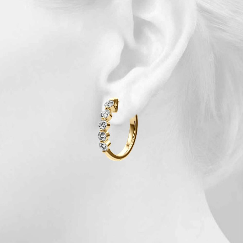 1 ct. tw. Single Shared Prong Hoop Earrings
