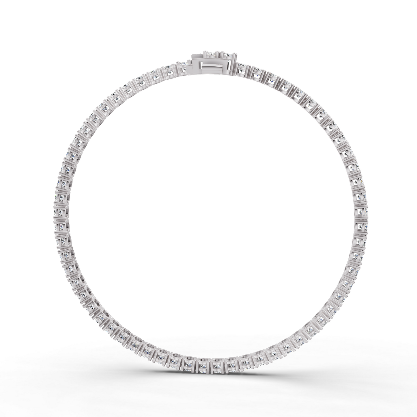 W Lab Grown Diamond Straight-Line Tennis Bracelet in 14K White Gold