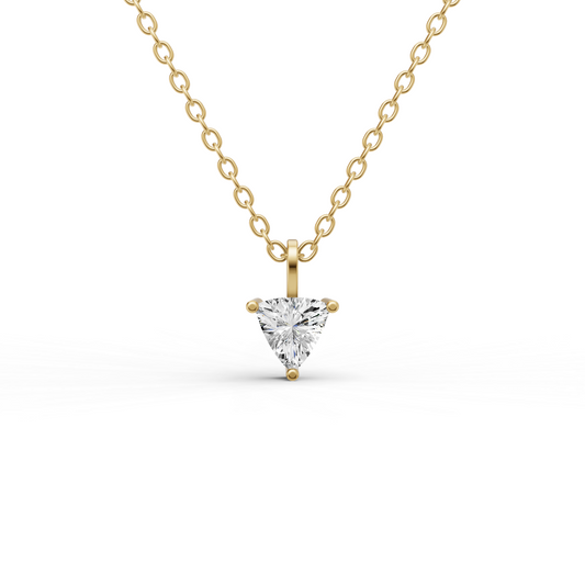 Lab Grown Trillion Shape Diamond Solitaire Pendant with Bail