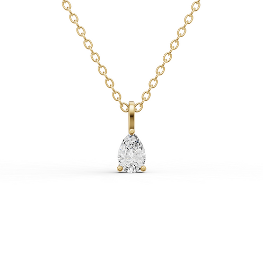 Lab Grown Pear Shape Diamond Solitaire Pendant with Bail