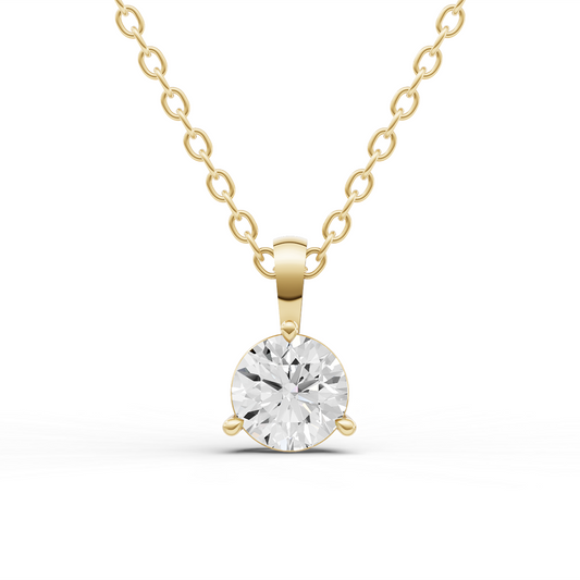 3 Prong Martini Lab Grown Diamond Solitaire Pendant