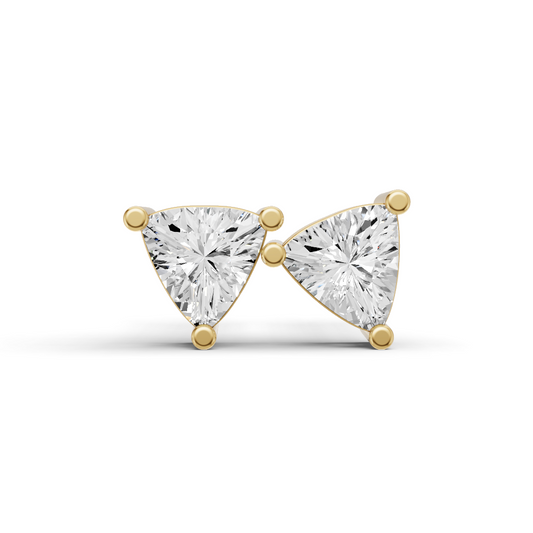 W Lab Grown Trillion Shape Diamond Solitaire Earrings with Prong Setting