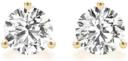 2 Carat - 6 Carat | 14K Gold | IGI Certified Lab Grown Solitaire Diamond Stud Earrings | 3 Prong Martini | Lab Grown Round Diamonds Stud Earring for women | F-G Color, VS1-VS2 Clarity
