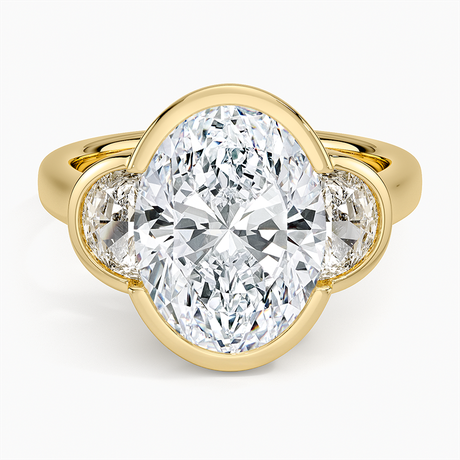 Half Moon Three Stone Bezel Diamond Ring (1/2 ct. tw.)