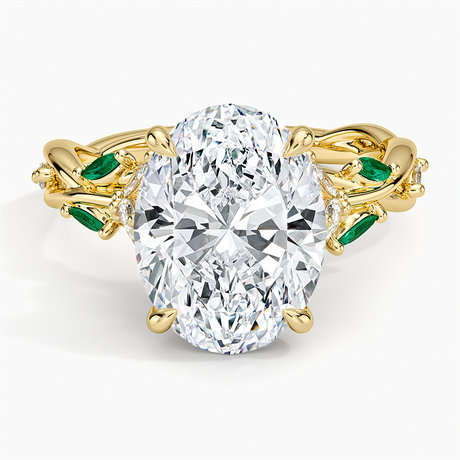 Secret Garden Lab Emerald and Diamond Ring (1/4 ct. tw.)