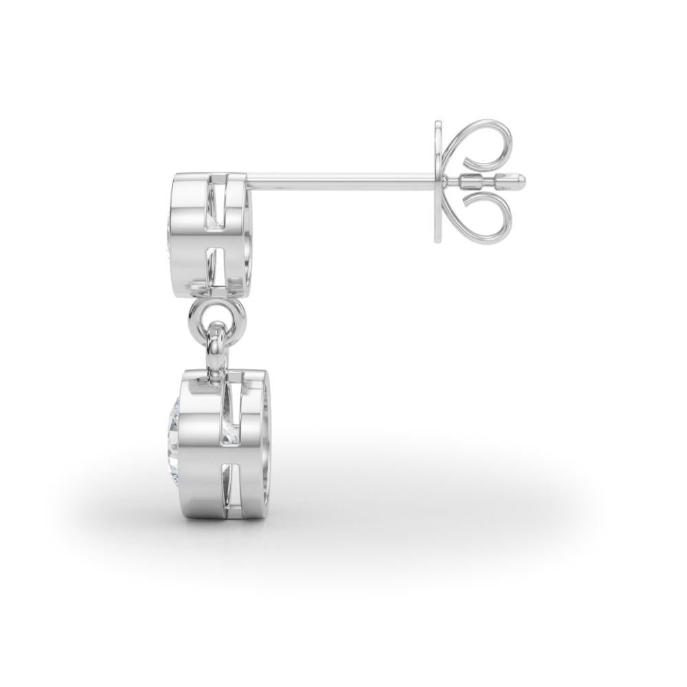 Bezel Set Lab Diamond Drop Earrings