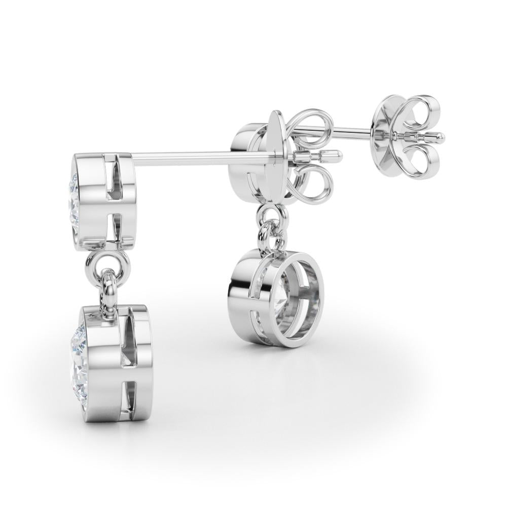 Bezel Set Lab Diamond Drop Earrings
