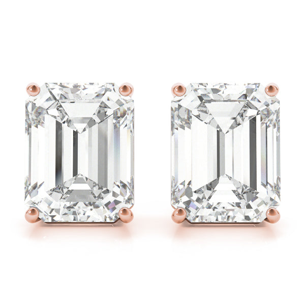 2 Carat- 6 Carat Emerald Cut Diamond Earrings. Emerald Cut Diamond Studs. 2 Carat F VS Emerald Diamond Stud Earrings