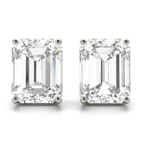 2 Carat- 6 Carat Emerald Cut Diamond Earrings. Emerald Cut Diamond Studs. 2 Carat F VS Emerald Diamond Stud Earrings