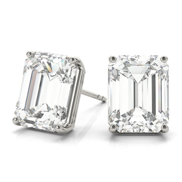 2 Carat- 6 Carat Emerald Cut Diamond Earrings. Emerald Cut Diamond Studs. 2 Carat F VS Emerald Diamond Stud Earrings