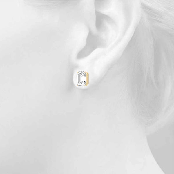 2 Carat- 6 Carat Emerald Cut Diamond Earrings. Emerald Cut Diamond Studs. 2 Carat F VS Emerald Diamond Stud Earrings