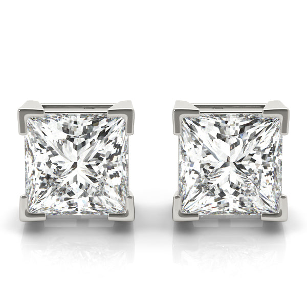 2 Carat - 6 Carat Princess Cut Diamond Earrings. 2 Carat Princess Cut Diamond Studs. 2 Carat F VS Square Diamond Stud Earrings