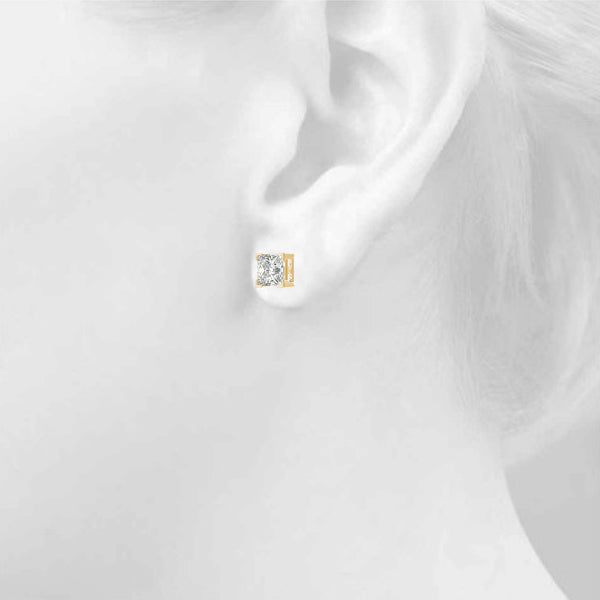 2 Carat - 6 Carat Princess Cut Diamond Earrings. 2 Carat Princess Cut Diamond Studs. 2 Carat F VS Square Diamond Stud Earrings