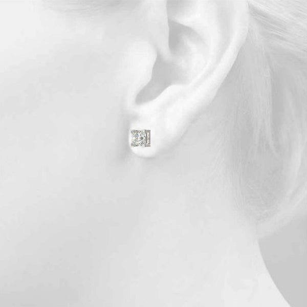 2 Carat - 6 Carat Princess Cut Diamond Earrings. 2 Carat Princess Cut Diamond Studs. 2 Carat F VS Square Diamond Stud Earrings