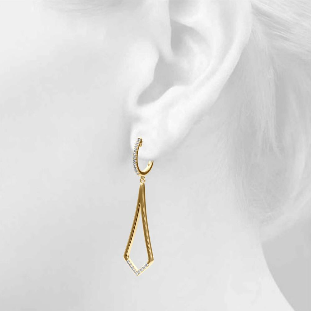 Lab Diamond Accented Fashion Drop Earrings