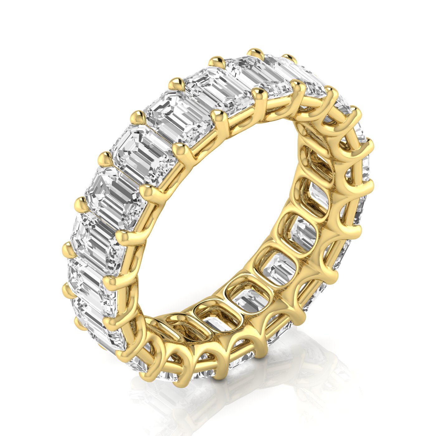 Revival Dimoand 14K Gold Emerald Cut Lab Grown Diamond Eternity Band for Women | 14K Gold, Stone Size-0.30 | E-F Color, VS-SI Clarity | 30 Day Free Return