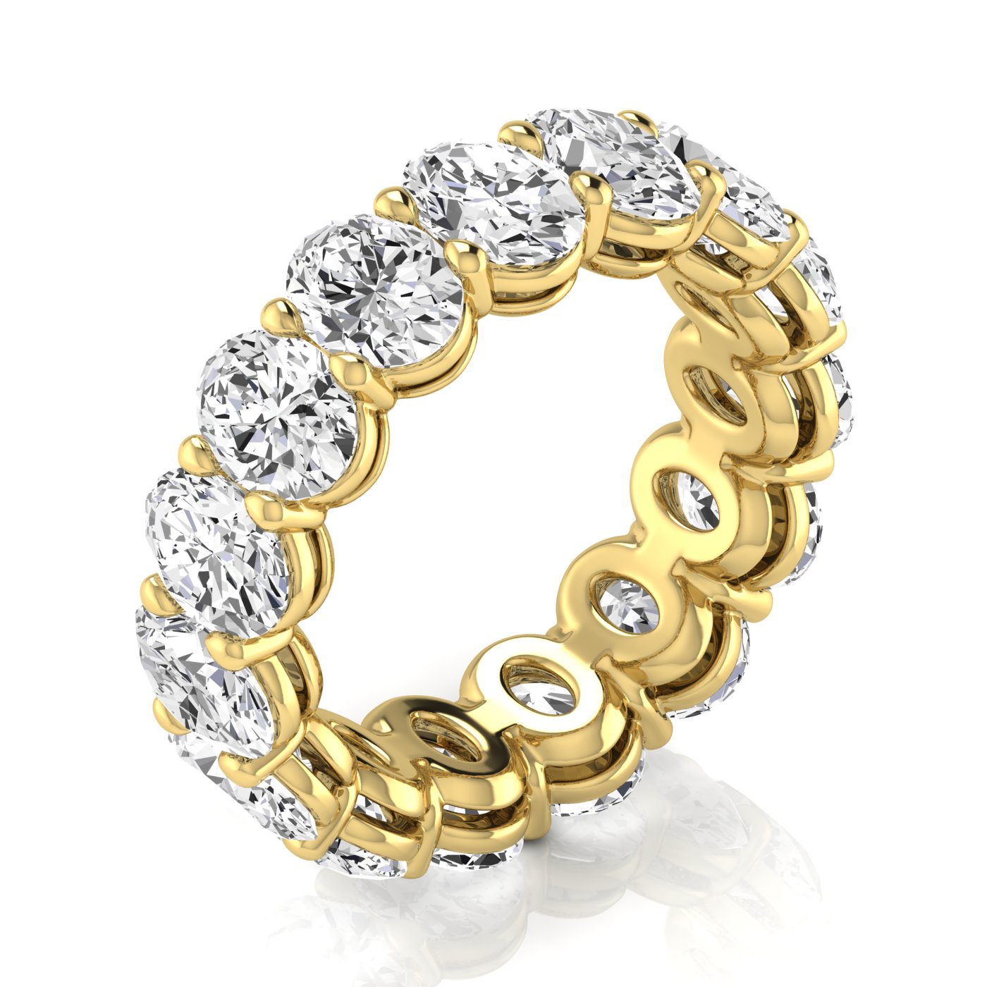 Revival Dimoand 14K Oval Cut Lab Grown Diamond Eternity Band Elegant & Timeless Design | 14K Gold, Stone Size-0.50 | E-F Color, VS-SI Clarity | 30 Day Free Return