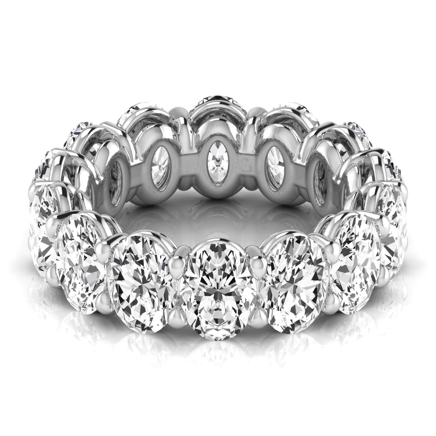 Revival Dimoand 14K Oval Cut Lab Grown Diamond Eternity Band Elegant & Timeless Design | 14K Gold, Stone Size-0.75 | E-F Color, VS-SI Clarity | 30 Day Free Return