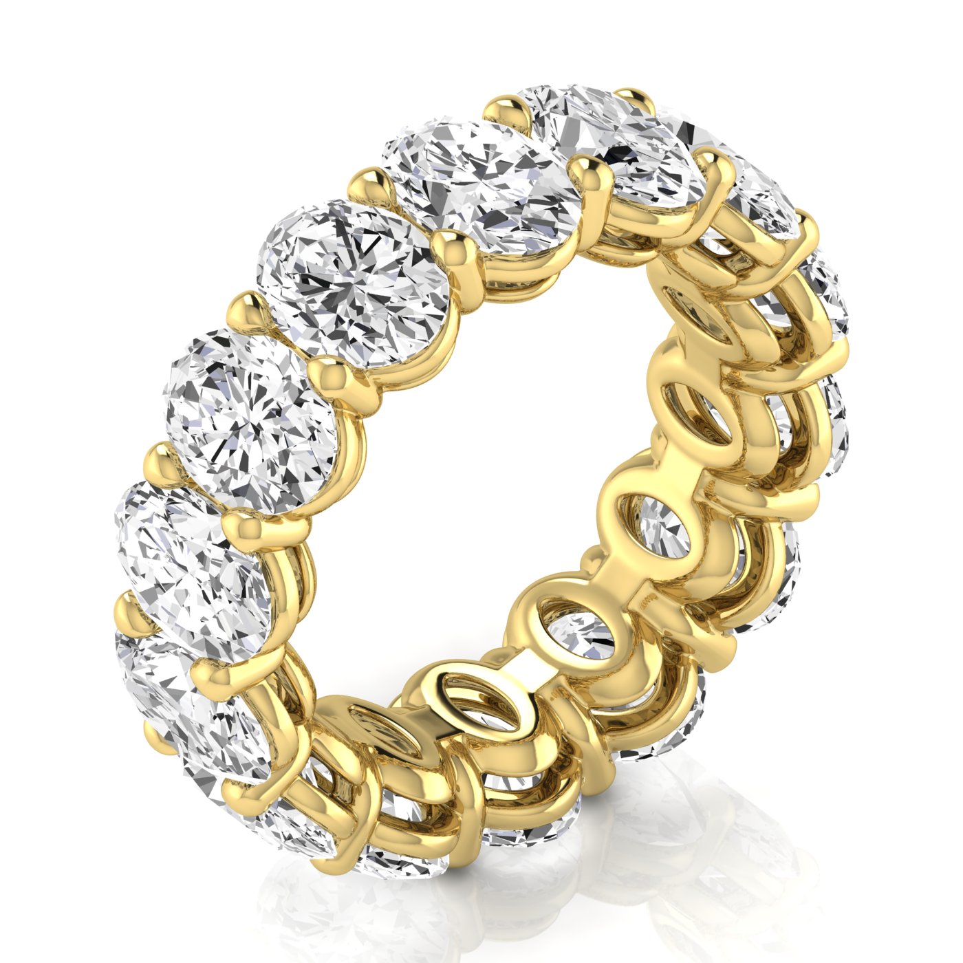 Revival Dimoand 14K Oval Cut Lab Grown Diamond Eternity Band Elegant & Timeless Design | 14K Gold, Stone Size-0.75 | E-F Color, VS-SI Clarity | 30 Day Free Return