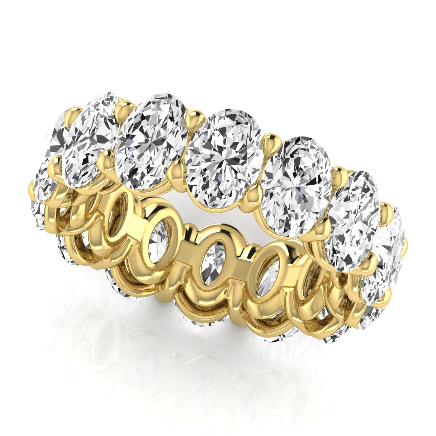 Revival Dimoand 14K Oval Cut Lab Grown Diamond Eternity Band Elegant & Timeless Design | 14K Gold, Stone Size-0.75 | E-F Color, VS-SI Clarity | 30 Day Free Return