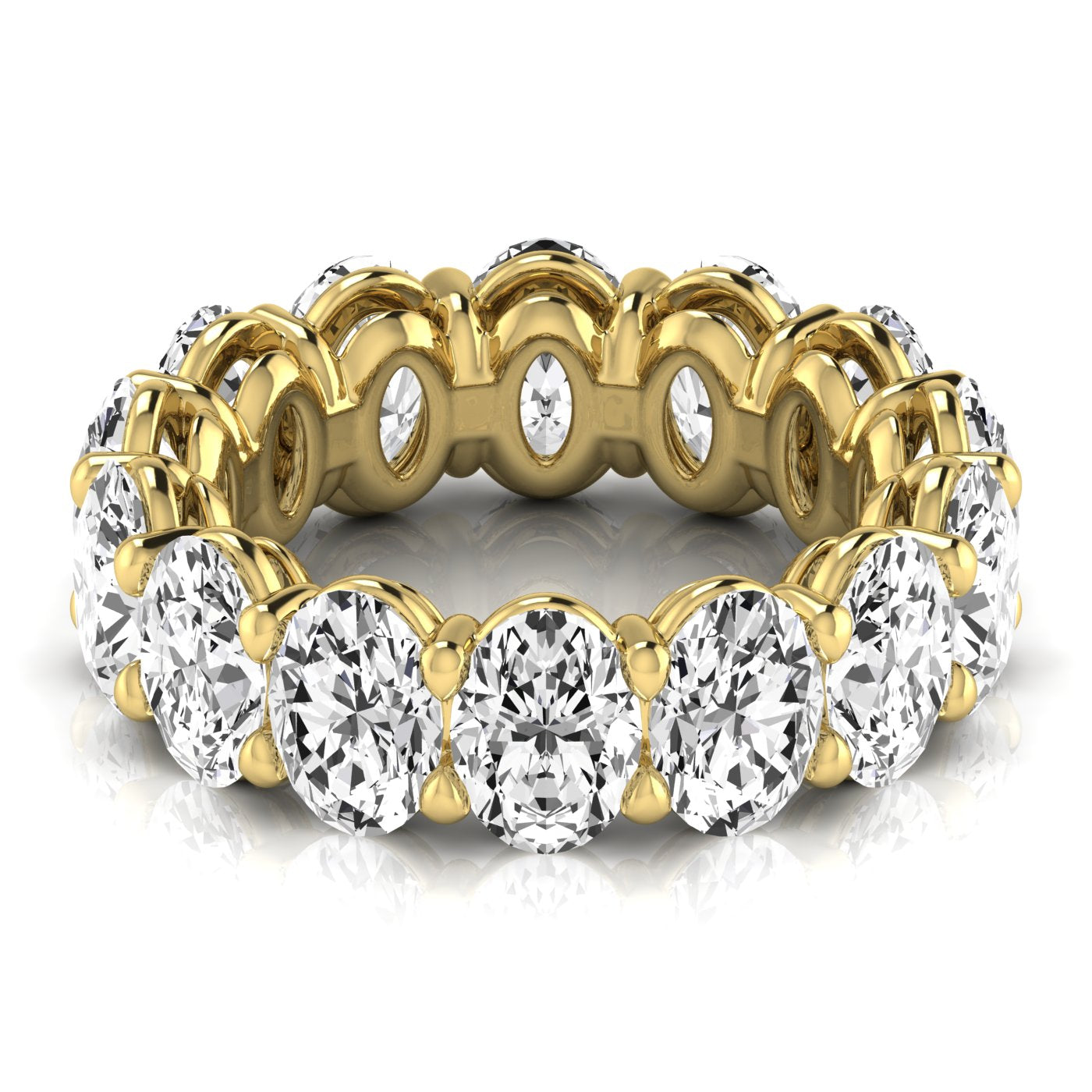 Revival Dimoand 14K Oval Cut Lab Grown Diamond Eternity Band Elegant & Timeless Design | 14K Gold, Stone Size-0.75 | E-F Color, VS-SI Clarity | 30 Day Free Return