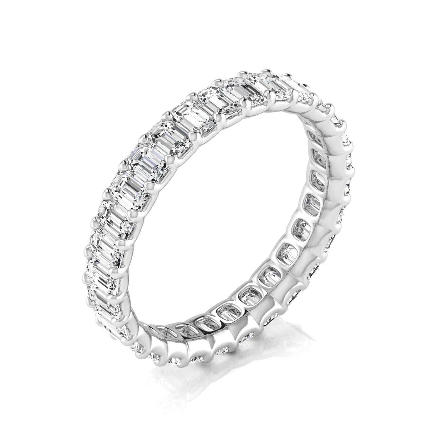 Revival Dimoand 14K Gold Emerald Cut Lab Grown Diamond Eternity Band for Women | 14K Gold, Stone Size-0.10 | E-F Color, VS-SI Clarity | 30 Day Free Return