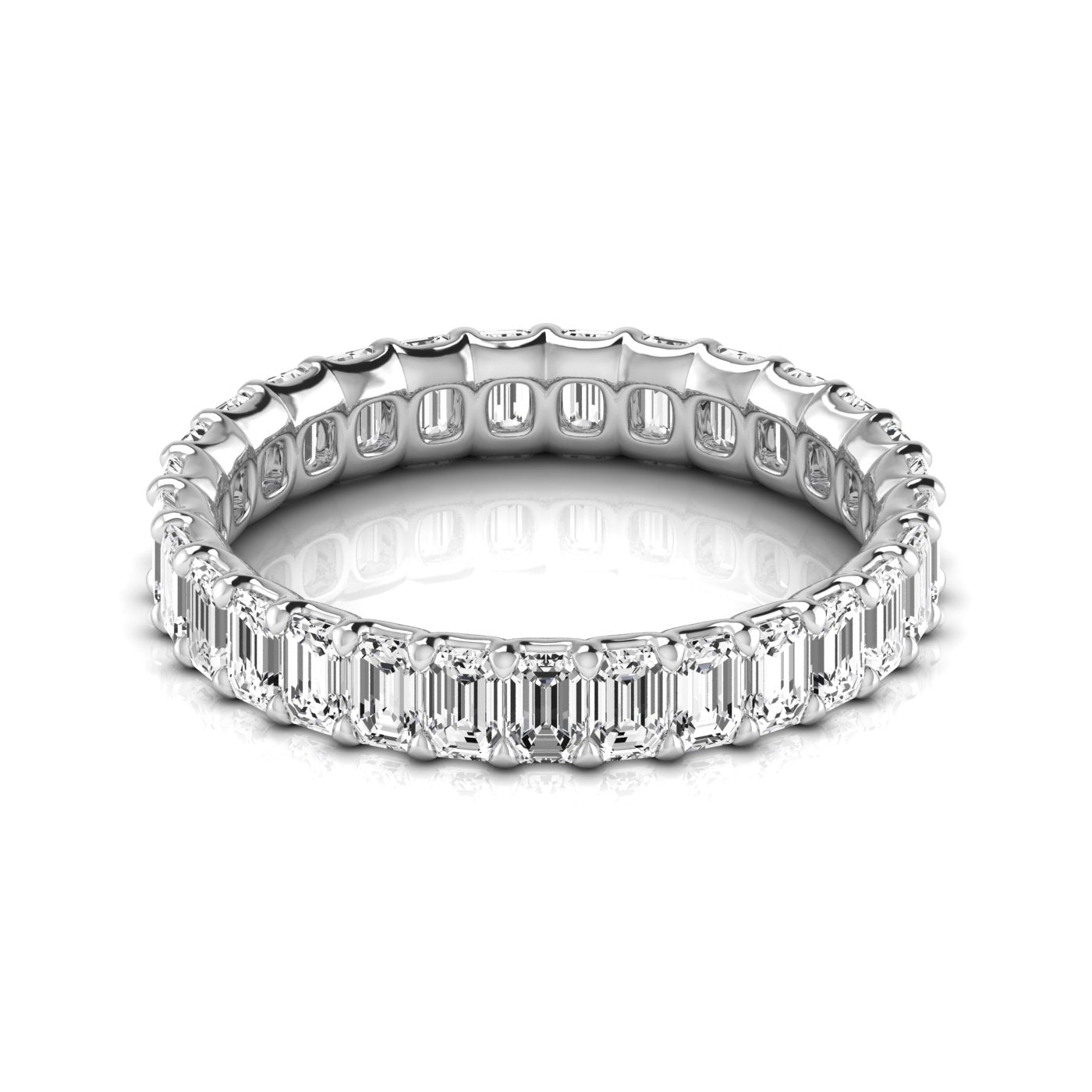 Revival Dimoand 14K Gold Emerald Cut Lab Grown Diamond Eternity Band for Women | 14K Gold, Stone Size-0.10 | E-F Color, VS-SI Clarity | 30 Day Free Return