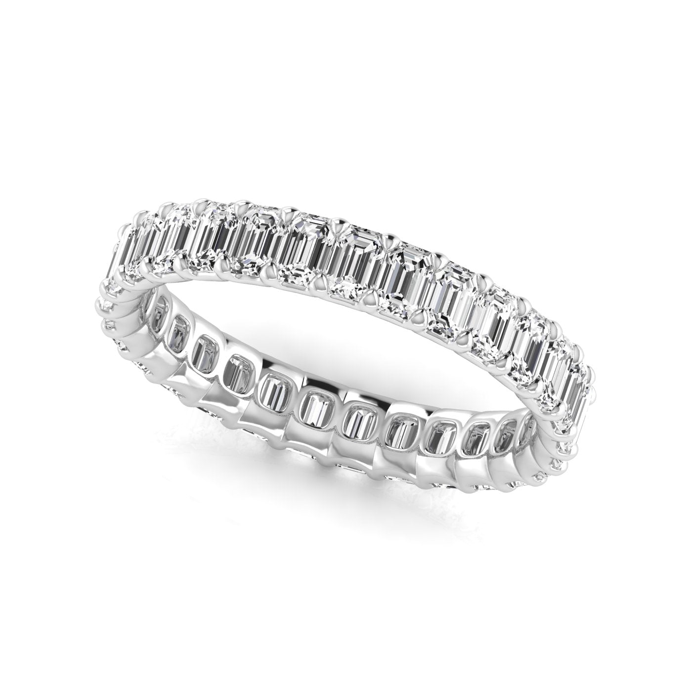 Revival Dimoand 14K Gold Emerald Cut Lab Grown Diamond Eternity Band for Women | 14K Gold, Stone Size-0.10 | E-F Color, VS-SI Clarity | 30 Day Free Return