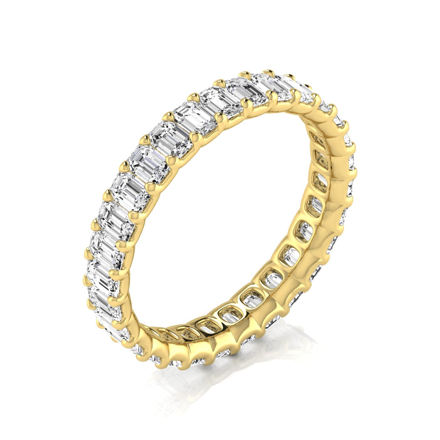 Revival Dimoand 14K Gold Emerald Cut Lab Grown Diamond Eternity Band for Women | 14K Gold, Stone Size-0.10 | E-F Color, VS-SI Clarity | 30 Day Free Return
