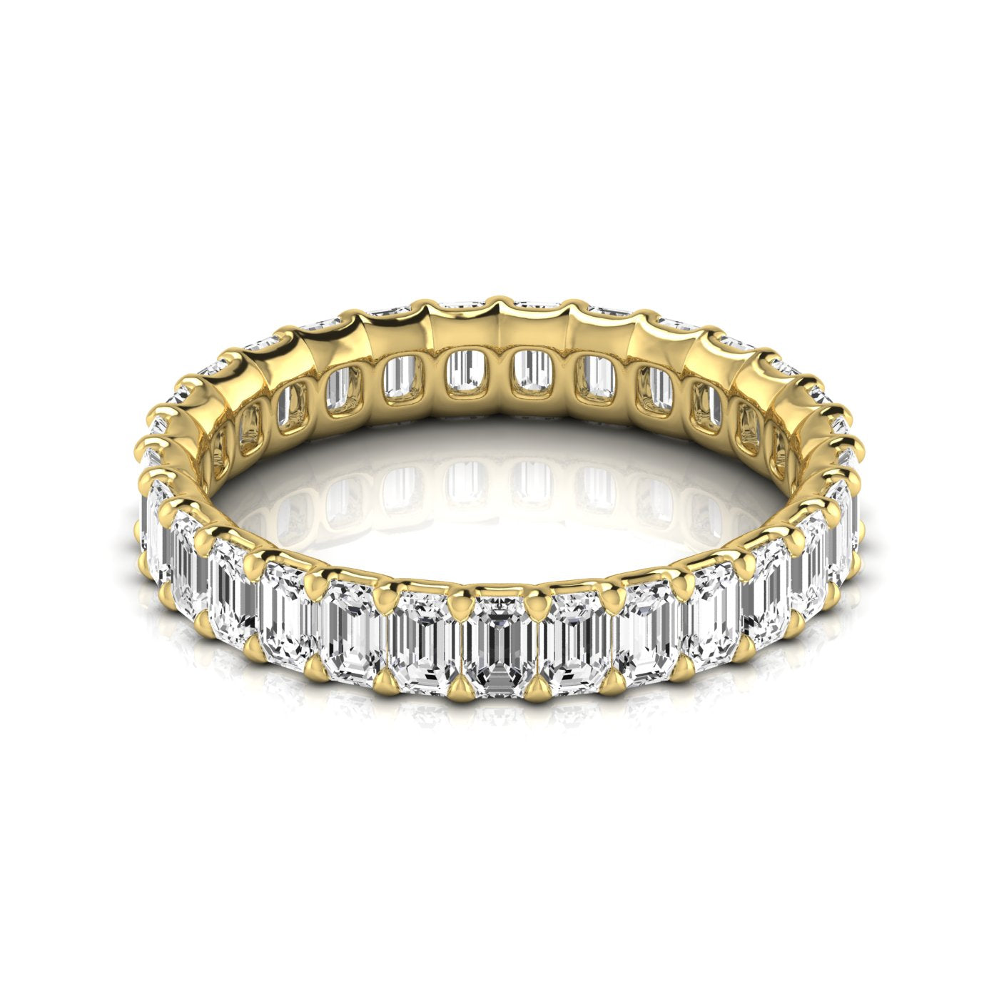 Revival Dimoand 14K Gold Emerald Cut Lab Grown Diamond Eternity Band for Women | 14K Gold, Stone Size-0.10 | E-F Color, VS-SI Clarity | 30 Day Free Return