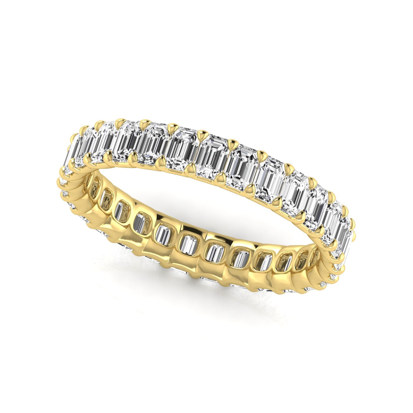 Revival Dimoand 14K Gold Emerald Cut Lab Grown Diamond Eternity Band for Women | 14K Gold, Stone Size-0.10 | E-F Color, VS-SI Clarity | 30 Day Free Return