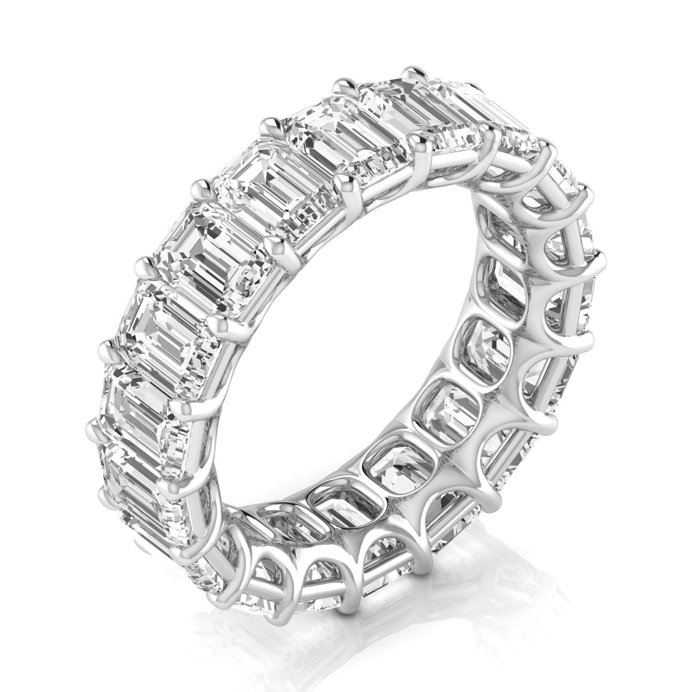 Revival Dimoand 14K Gold Emerald Cut Lab Grown Diamond Eternity Band for Women | 14K Gold, Stone Size-0.50 | E-F Color, VS-SI Clarity | 30 Day Free Return