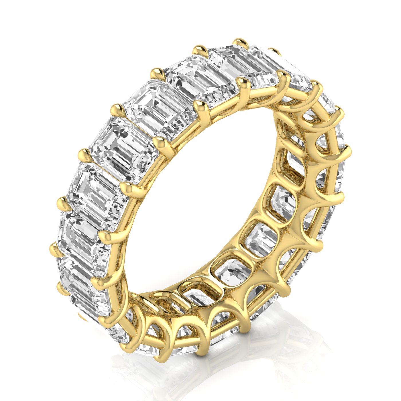 Revival Dimoand 14K Gold Emerald Cut Lab Grown Diamond Eternity Band for Women | 14K Gold, Stone Size-0.50 | E-F Color, VS-SI Clarity | 30 Day Free Return