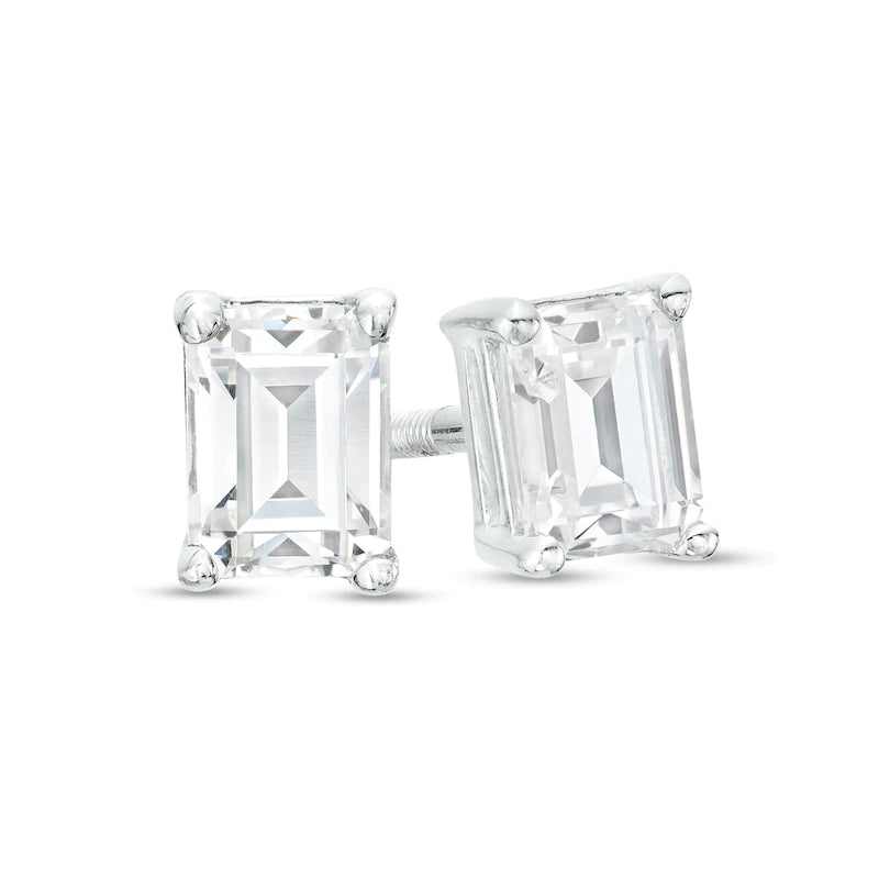 2 Carat- 6 Carat Emerald Cut Diamond Earrings. Emerald Cut Diamond Studs. 2 Carat F VS Emerald Diamond Stud Earrings