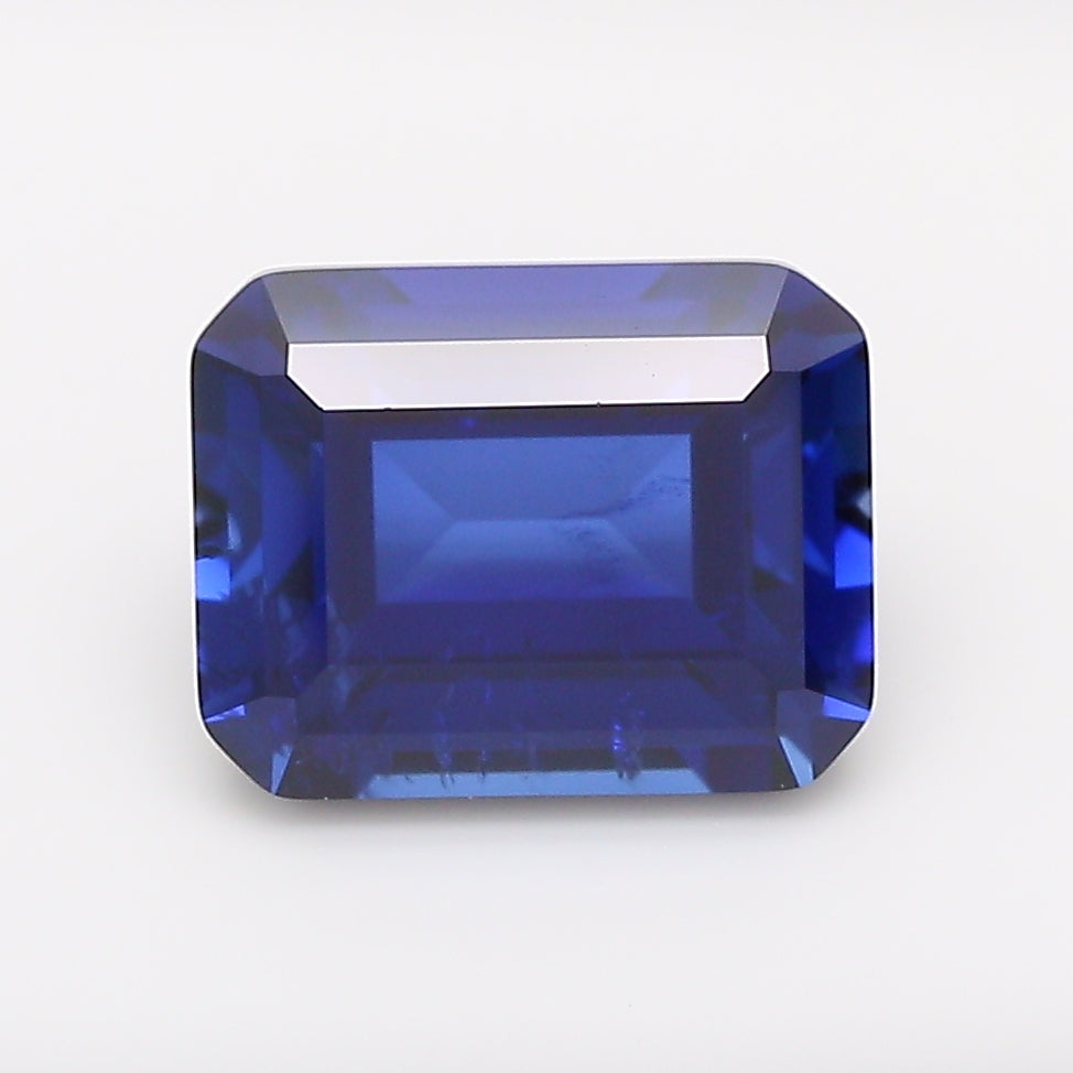 3.12 Carat Royal Blue Emerald Cut Lab Grown Sapphire