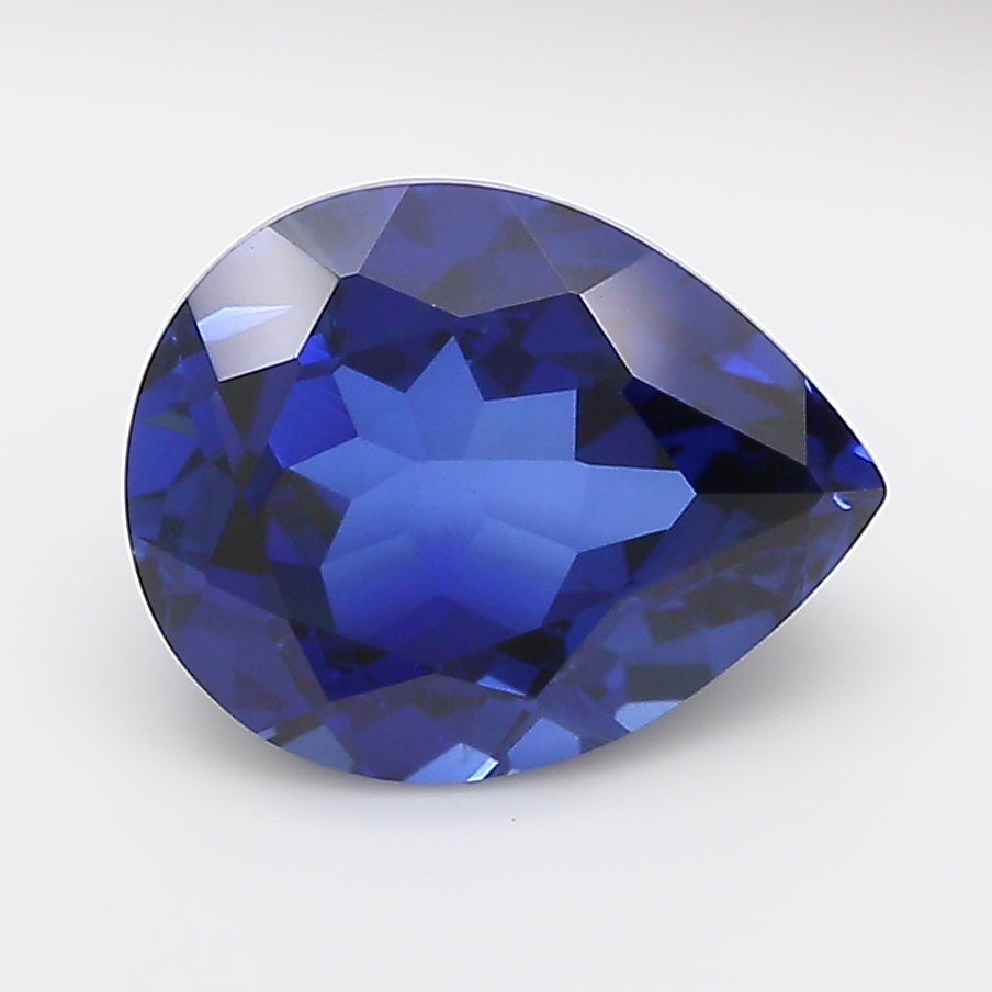 3.18 Carat Royal Blue Pear Cut Lab Grown Sapphire