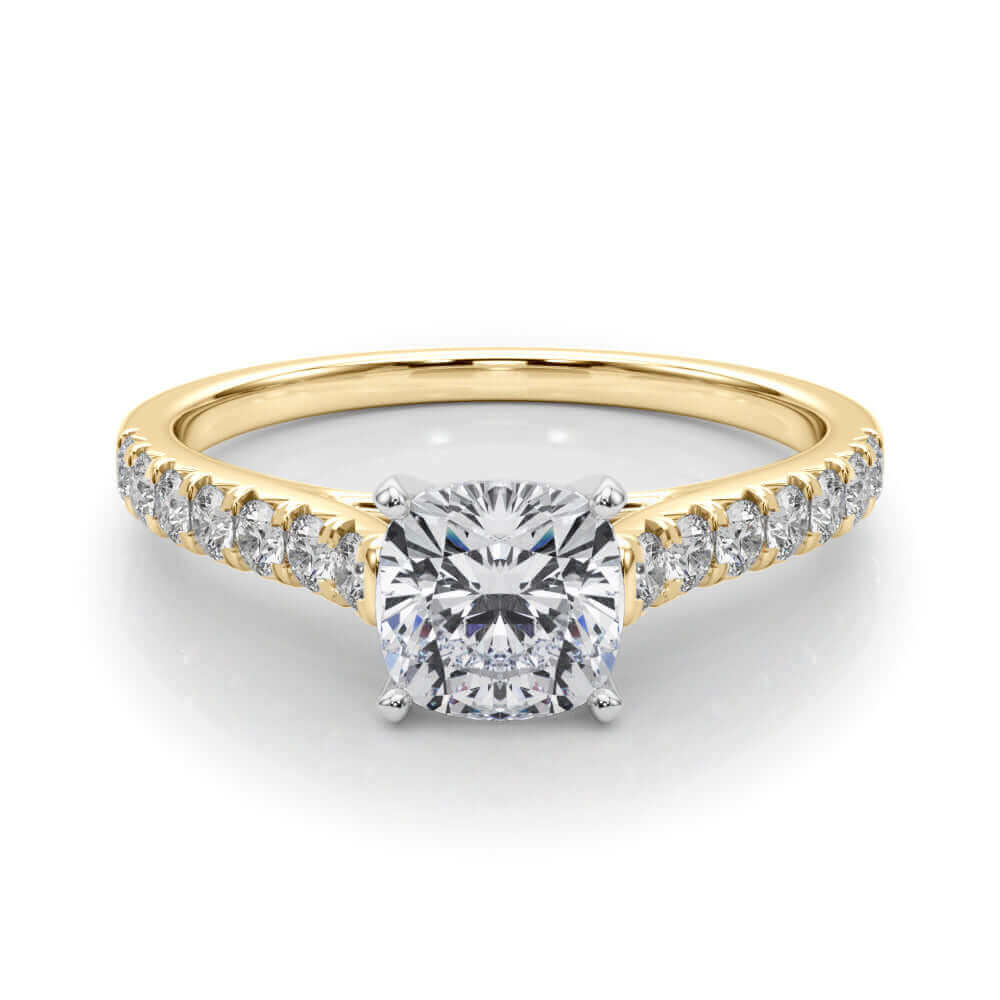  shop-Cushion-cut-lab-grown-Diamond-engagement-ring-2023-yellow-gold